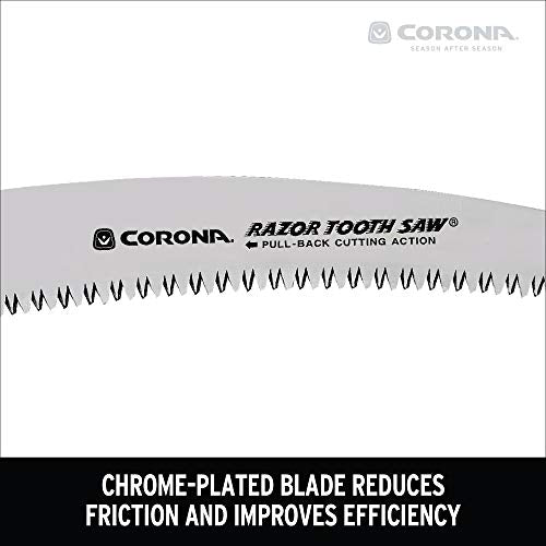 Corona Tools 14-Inch RazorTOOTH Pruning Saw | Tree Saw Designed for Single-Hand Use | Curved Blade Hand Saw | Cuts Branches Up to 8" in Diameter | RS 7395, Red/Black