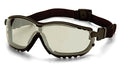 Pyramex V2G Safety Glasses, Black Frame/Amber Anti-Fog Lens - color: Black Frame/Indoor-outdoor Mirror Anti-fog Lens