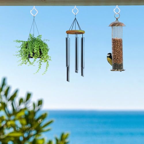 120 Pcs White Eye Hooks Screw Heavy Duty,Ceiling Hooks for Hanging Plants,String Lights,Cup,Wind Chime,Bird Feeders. Plant Hanger Indoor&Outdoor - color: White, size: 120Pcs