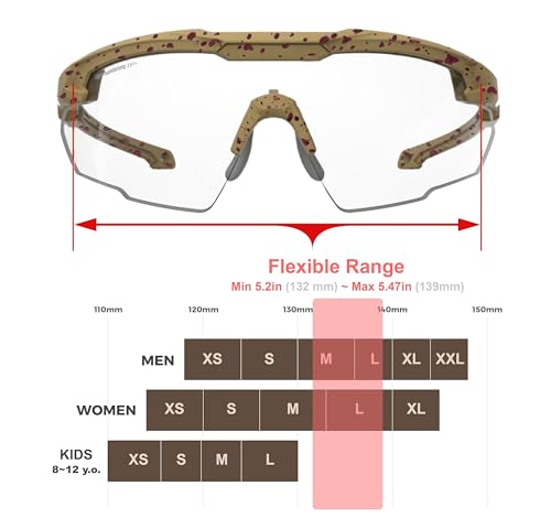 HTS HUNTERSKY Ballistic Tactical Shooting Glasses ANSI Z87+ UV400 Protective Eyewear - color: Khaki Dots Clear