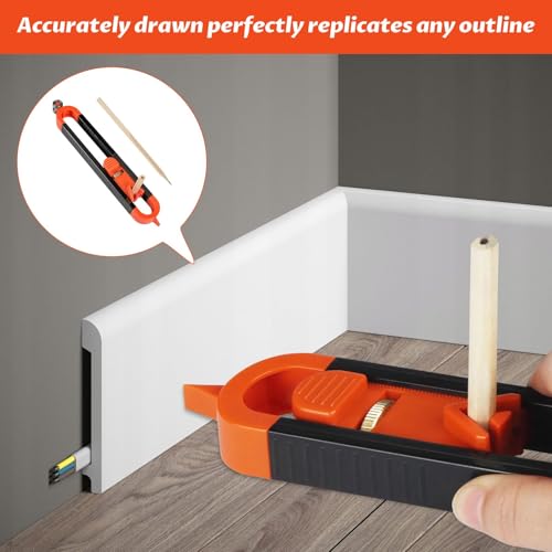 Scribe Tool,5Pcs Multi Functional Scribing Tool with Lock,Scribing Tool for Woodworking for Floor,Carpet,Tile Laying,Durable Adjustable Contour Gauge Laminate Flooring Tools