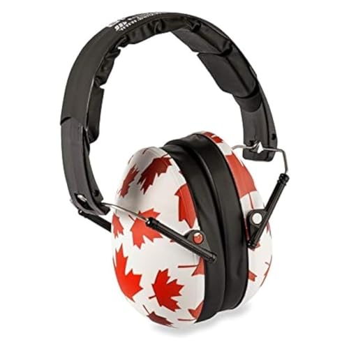 BANZ Kidz Earmuffs 2 Years & Older - Loud Noise Cancelling, Size Adjustable - color: Canada Maple Leaf