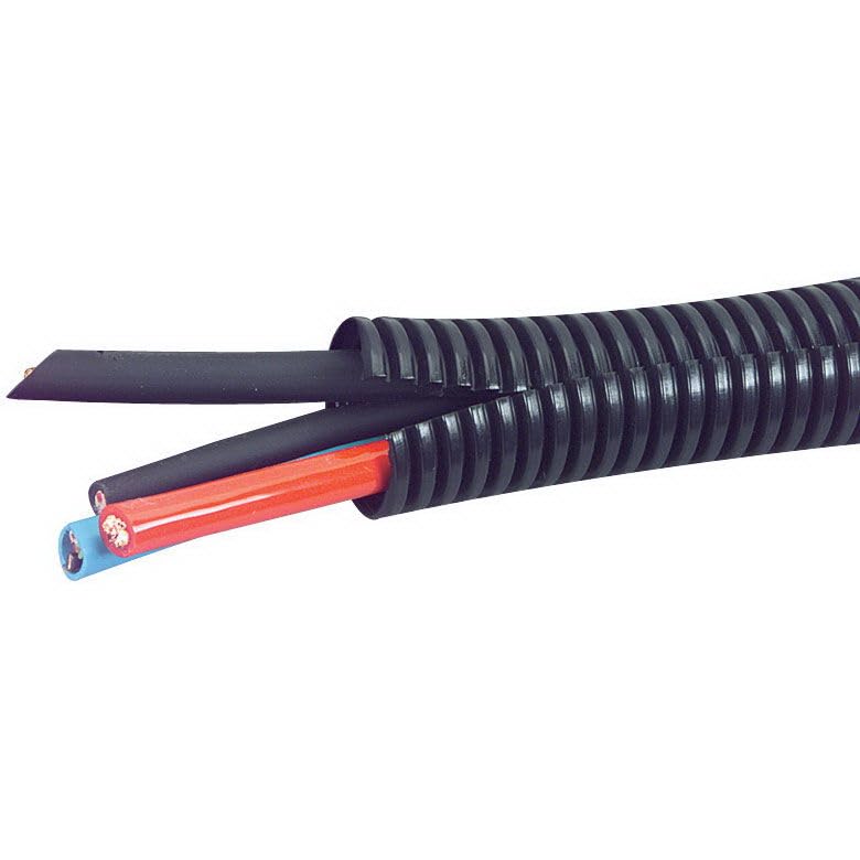 5 Feet 3/4" 19mm Split Wire Loom Conduit Polyethylene Tubing Black Color Sleeve Tube - color: 3/4" (19mm), size: 5 Ft