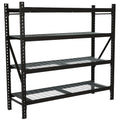 Ironton 4-Tier Industrial Steel Shelving Unit, 8,000-Pound Load Capacity, Garage Storage Rack, 77" W x 24" D x 72" H | Adjustable shelf heights, 2, 000-lb. capacity per shelf, Garage and workshop organization, Accessible storage - size: 4 Tier