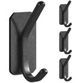 Paoli Heavy Duty Adhesive Wall Hooks, 30 lb Max Load Waterproof Hooks for Bathroom Towels Coats Bags, No Drill Damage-Free for Renters Apartment Dorm, Matte Black, 4 Pack - color: Black
