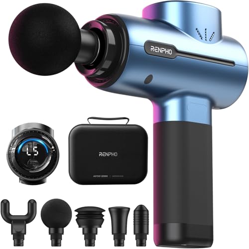 RENPHO Active Massage Gun, Deep Tissue Percussion Back Massager - color: Shadow-blue