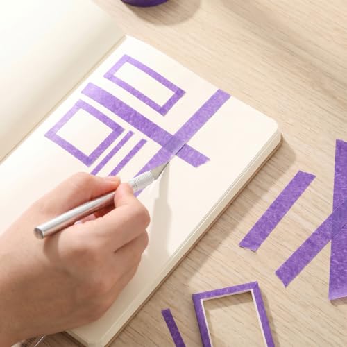 3 Rolls Purple Masking Tape, General Painter Tape Art Craft Tapes