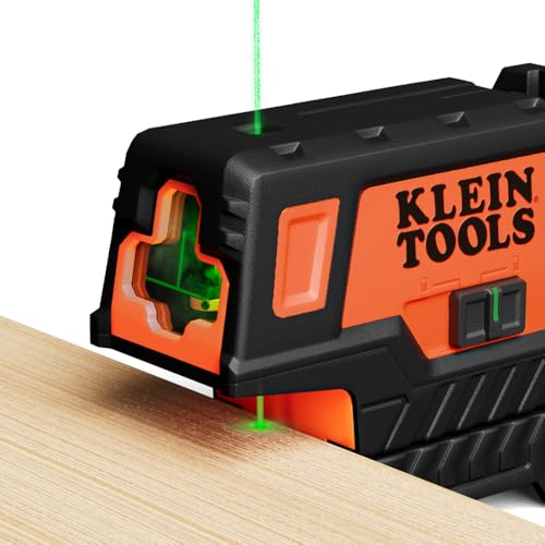 Klein Tools 93MCLPG Compact Self-Leveling Laser Level with Plumb Spot, Bright Green Cross Line, 75-Foot Range, Laser Class 2, Power Output <1mW, Magnetic Mount - style: Cross-Line