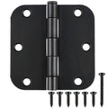 TDCHINGES 3 1/2" Matte Black Door Hinges 3.5" Rounded Flat 5/8" 42 Pack - color: Matte Black, size: 42 Pack