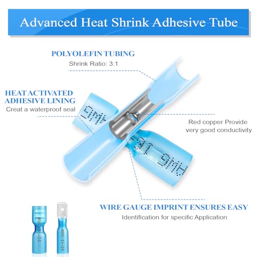 320PCS Heat Shrink Wire Connectors, Blade/Spade Terminals