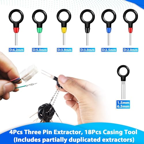 Kikerike Terminal Removal Tool Kit 139 Pcs Depinning Tool Electrical Connector Pin Removal Tool Kit Pin Extractor Tool Set Wire Terminal Release Tool for Automotive Car Household Devices - color: 139 PCS