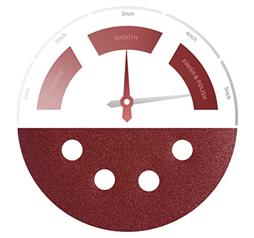 S SATC 150 PCS Hook and Loop Sandpaper 5 Inch Sanding Disc 8 Hole Sanding Discs 180 Grit Premium Aluminum Oxide for Random Orbital Sander - style: 150PCS 5 Inch 180 Grit