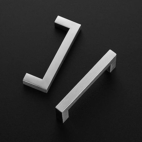 Ravinte Brushed Nickel Square Cabinet Handles & Pulls 3-3/4 Inch 10 Pack - size: 4-1/4 in (3-3/4 in Hole Center)
