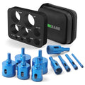 10 PCS Brazed Diamond Tile Hole Saw Set 6-50mm with EVA Guide Jig | for Ceramic Tile, Glass, Granite, Marble, Dry & Wet Cutting, Includes Storage Bag