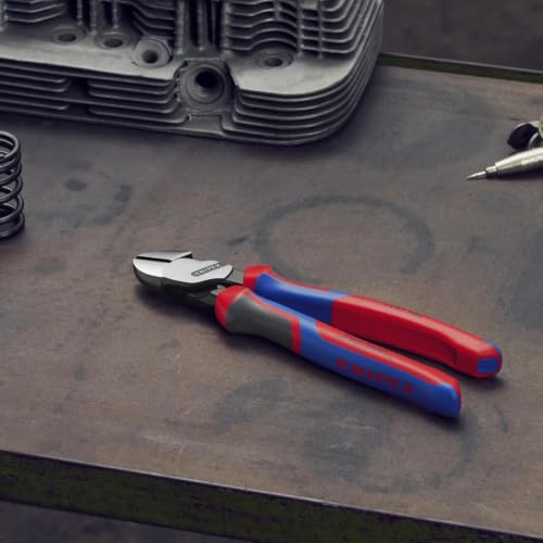 KNIPEX 74 22 200 Comfort Grip High Leverage Angled Diagonal Cutter, 8-Inch, Angled, Comfort Grip - style: 8-Inch, Angled, Comfort Grip