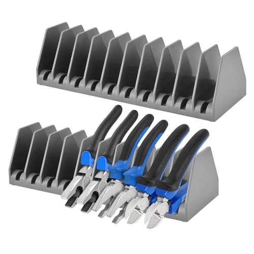 2Pcs Plier Organizer Rack, 10 Slot Pliers Holder and Cutter Organizers Ratchet Organizer Wrench PlierRack for Tool Storage, ToolBox Drawer Organizers