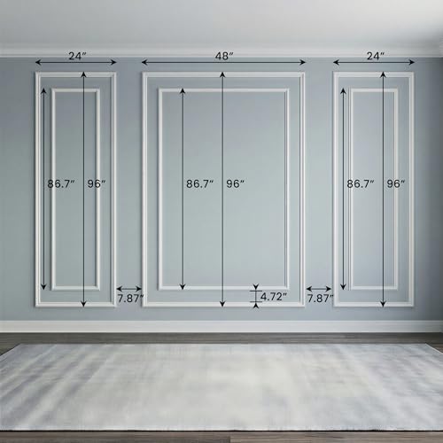 SMARTSTANDARD Pre Cut Wall Molding Kit for Accent, 3 Set Bilinear Frame - color: White: Style 2