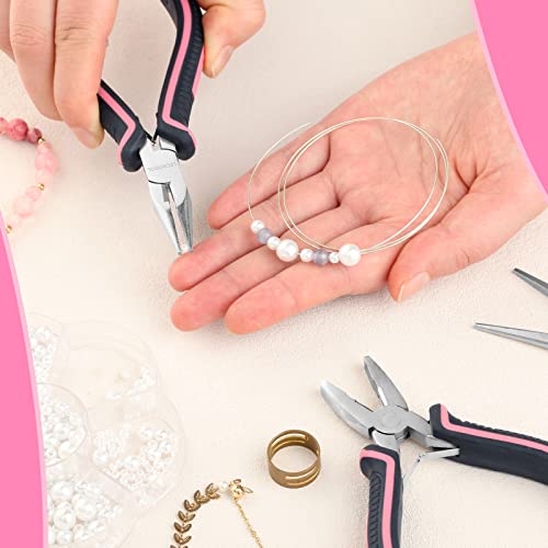 6-Piece Jewelry Pliers Set with Case, Including Needle Nose, Bent Nose, Diagonal, End Nippers, Perfect for DIY Crafting, Beading & Repairing - style: Mini Pliers Set