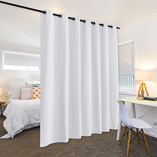 RYB HOME Extra Wide Curtains for Bedroom Closet Office Living Room Divider - color: Greyish White, size: 120"W x 90"L (Pack of 1)