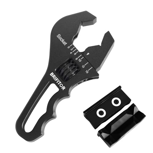 AN Fittings Wrench 3AN-16AN Adjustable AN Wrench Lightweight Aluminum,Compact Size,Black (With Nylon 4" Vise Jaws Pads) - color: Black, size: Small