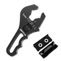 AN Fittings Wrench 3AN-16AN Adjustable AN Wrench Lightweight Aluminum,Compact Size,Black (With Nylon 4" Vise Jaws Pads) - color: Black, size: Small