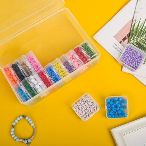 Bead Organizer Box, 30pcs Small Clear Plastic Storage Containers, Craft Storage Box Features Hinged Lid and Labels, Mini Boxes for Bracelets, Jewelry, Diamonds, Clay Beads, Screws, Seeds, Small Parts - size: 1 Pack 30 Pcs