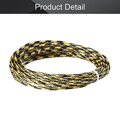 Othmro 5m/16.4ft PET Expandable Braid Cable Sleeving Flexible Wire Mesh Sleeve Black Yellow,for Power Cord Audio Video Cables Protecting from Pets Chewing - color: Black, size: 3mmx5m