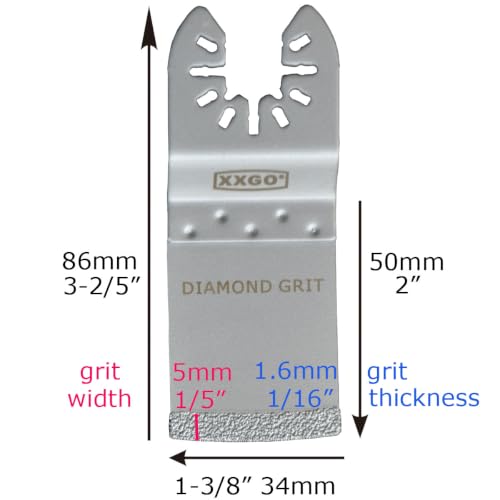 XXGO 4 Pcs Diamond Oscillating Multi Tool Blades for Removing Grout - size: 4 Pcs Diamond Blade Kits B