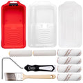 Mister Rui 4 Inch Mini Paint Roller Kit 12-Pc with Tray, Liners & Brush