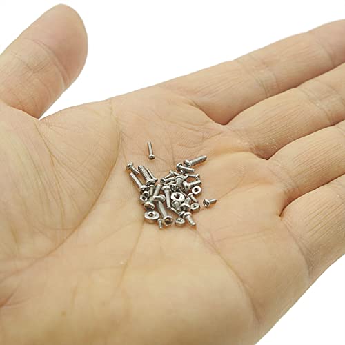 850PCS M1 M1.2 M1.4 M1.6 M2 Metric Stainless Steel Phillips Pan Head Machine Screws Nuts Assortment Kit - size: M1, M1.2, M1.4, M1.6, M2