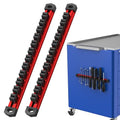 Preciva 2 PCS Magnetic Tool Holder with 24 Sliding Clips, Triple Strong Magnets & Aluminum Rails, Compact Screwdriver Organizer and Wrench Organizer for Garage Workshop Tool Box Storage