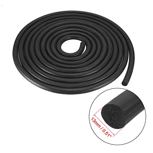 uxcell Foam Rubber Seal Weather Strip 13mm Diameter 5 Meters Long Black - size: 13mm x5m