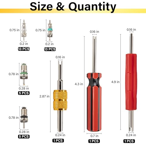 39 PCS Air Conditioning Valve Core Accessories Kit, Schrader Valve Tool