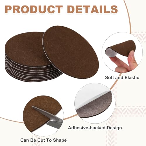 uxcell 6Pcs Lamp Base Felt, 9 Inch Dia 2mm Thick Adhesive Round Soft Felt Furniture Pads, Non-Slip Anti-Scratch Backed for Reading Light Table Lamp DIY Craft, Coffee - color: Coffee, size: 9 inch