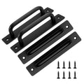 TamBee 4 Pack 6-1/2 Inch Black Metal Gate Pull Handles, Heavy Duty Hardware, Durable Pull Grips for Wooden Fence, Shed, Barn Door & Outdoor Use - size: 4 Pack 5 Inch Metal