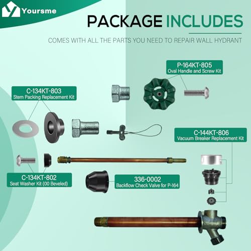 P-164KT-807 Complete Wall Hydrant Service Repair Kit for P-164 Series Wall Hydrant Freezeless Faucet Repair Kit