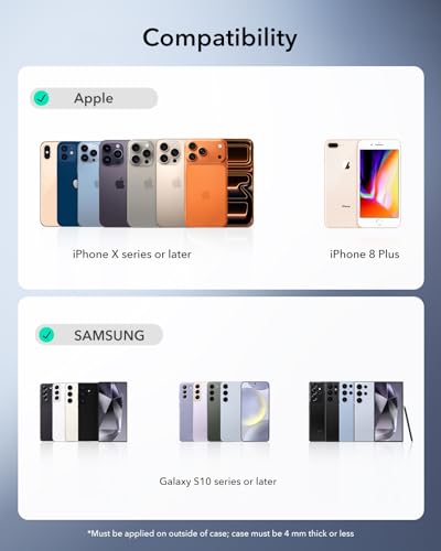 ESR for MagSafe Sticker, MagSafe Ring for iPhone 17, Samsung Galaxy - color: Dark Blue