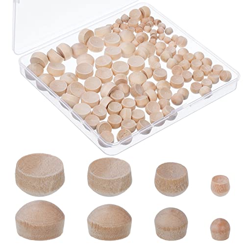 Bucherry 120 Pieces 4 Sizes Wood Plugs Wooden Hole Plugs,Round - style: Round