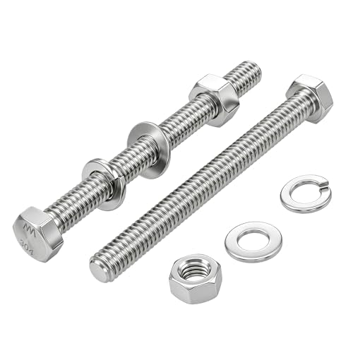 15 Sets 1/4-20x3-1/2 Bolt and Nut Set, Flat & Lock Washers Included,60PCS | 304 Stainless Steel 1/4-20 Bolt, Precision Fasteners Mechanical Assembly Equipment Repair & DIY - size: 1/4-20x3-1/2" 15sets