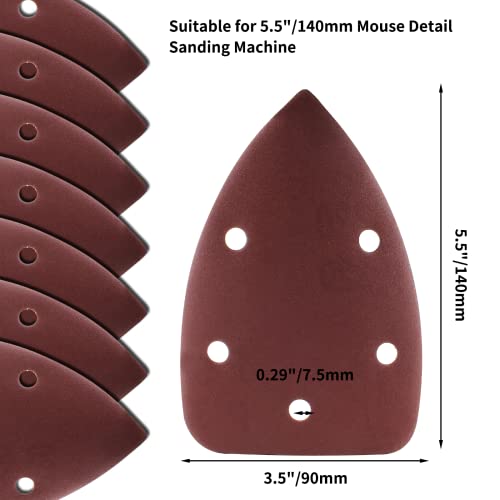 25 Pcs Mouse Detail Sander Sandpaper, 320 Grit, 5 Hole - size: 320 Grit - 25 Pcs