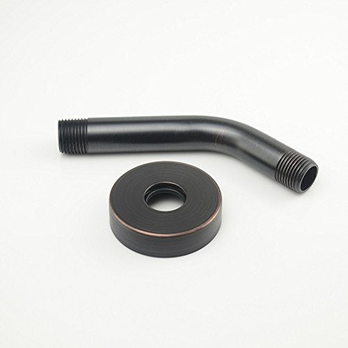 Purelux Shower Arm 6 Inch Universal Replacement Water Outlet PJ0603 Made of Stainless Steel, Flange Included, Oil Rubbed Bronze - color: Oil Rubbed Bronze, size: 6 Inches