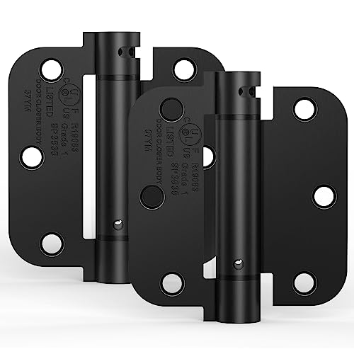 2 Pack 3.5 Inch Self Closing Door Hinges, Gloss Black - size: 3.5" (2 Pack)