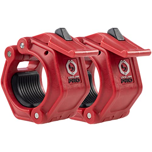 Lock-Jaw PRO 2 Barbell Collars/Clamps, 2"/50mm Olympic Bars - color: Red