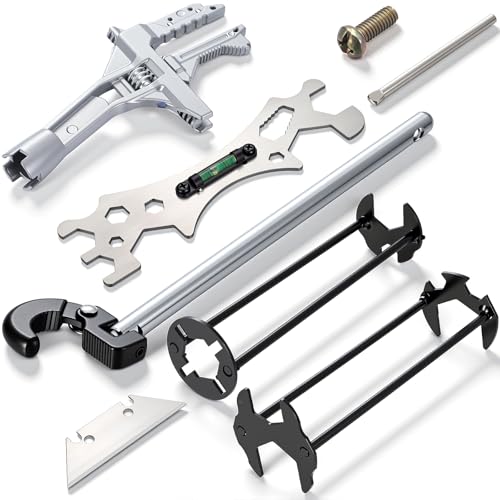 5 Pcs Multifunctional Basin Wrench Set Universal Faucet Nut Spanner Removal Plumbing Tools for Sink Faucet 6 75mm Adjustable Short Handle and Hex Wrench for Kitchen Washbasin Tube Bathroom