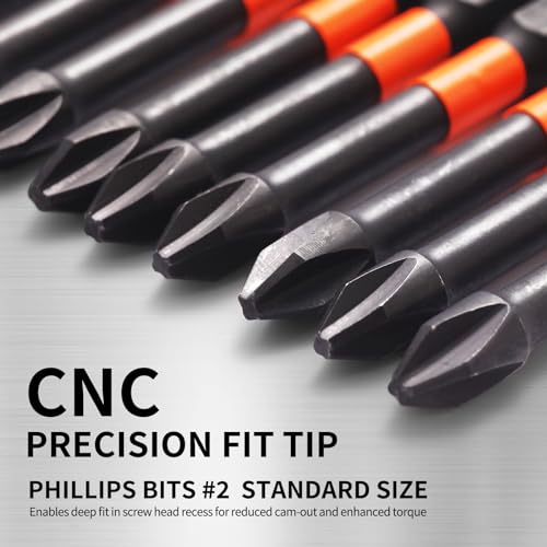 DYRECELVE 10-Piece Phillips Bits #2 Impact, 4-Inch Long Screwdriver Bits - color: 4'' Ph2 10-pcs