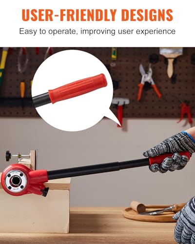 VEVOR Ratchet Pipe Threader Kit with 3 Dies, 1/2" NPT, 3/4" NPT, 1" NPT Ratcheting Pipe Threading Tool, Portable Pipe Threader Set with Storage Case for Plumbing Installation and Repair - size: 1/2" - 1”