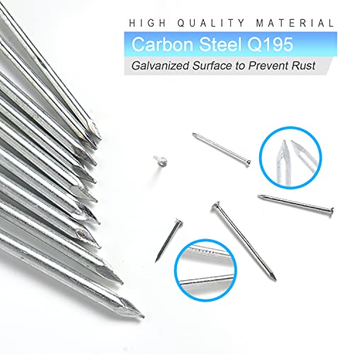 376PCS Nails & Hammer Set, 8oz Hammer, 6 Nail Sizes for Hanging Pictures - style: Nails and Hammer