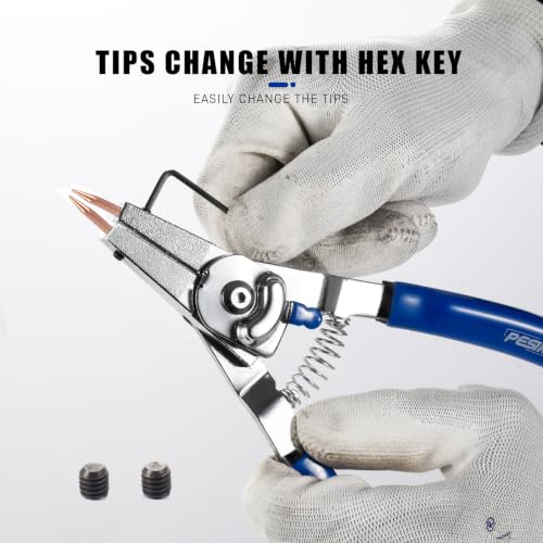 6-Inch Snap Ring Plier Internal/External with Interchangeable Tips - size: 6-Inch