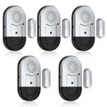 Sanjie Door Window Alarm Sensors, 5 Pack, 125dB, Volume Control - color: silver