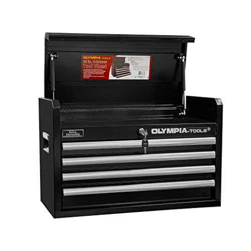 Olympia Tools 26-Inch 4-Drawer Portable Tool Chest Organizer Box, Black - size: 26-Inch Portable